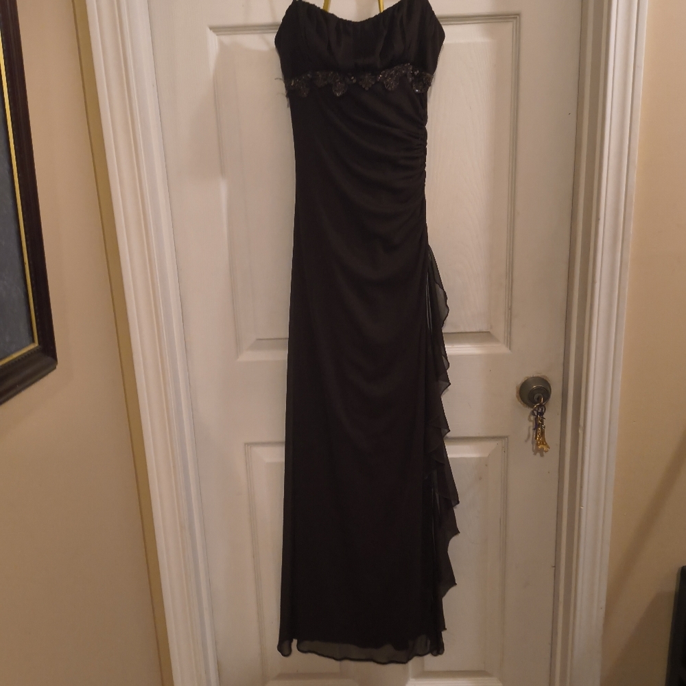 Vintage City Trianglew Chico Elegant Brown Beaded Evening Gown S - Picture 6 of 6